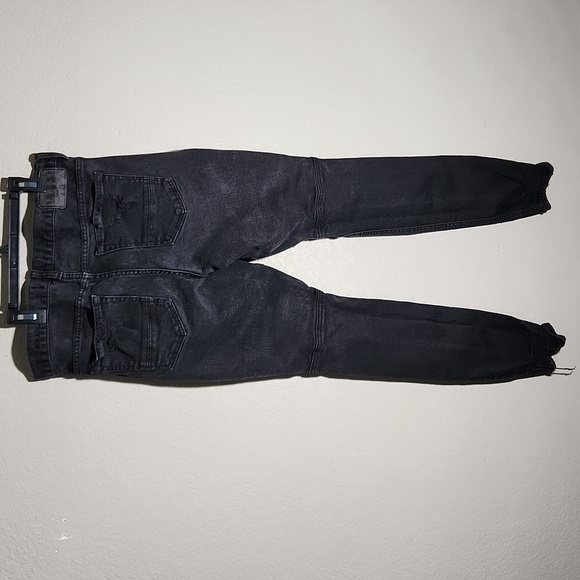 Pacsun Jeans Mens Size 32 Denim Distressed Distroyed Holes Ripped Black Skinny - Picture 13 of 16